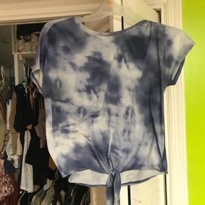 Blue tye dye crop top